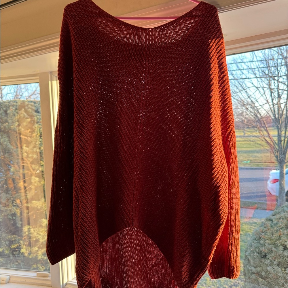 Urban Outfitters Orange Crew Neck Sweater with Relaxed Fit